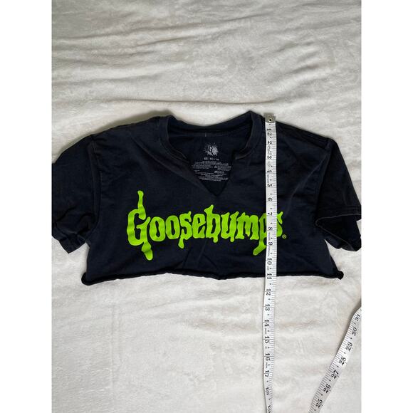 Goosebumps Logo Crop Top Black Cut Tee XS - Picture 4 of 6